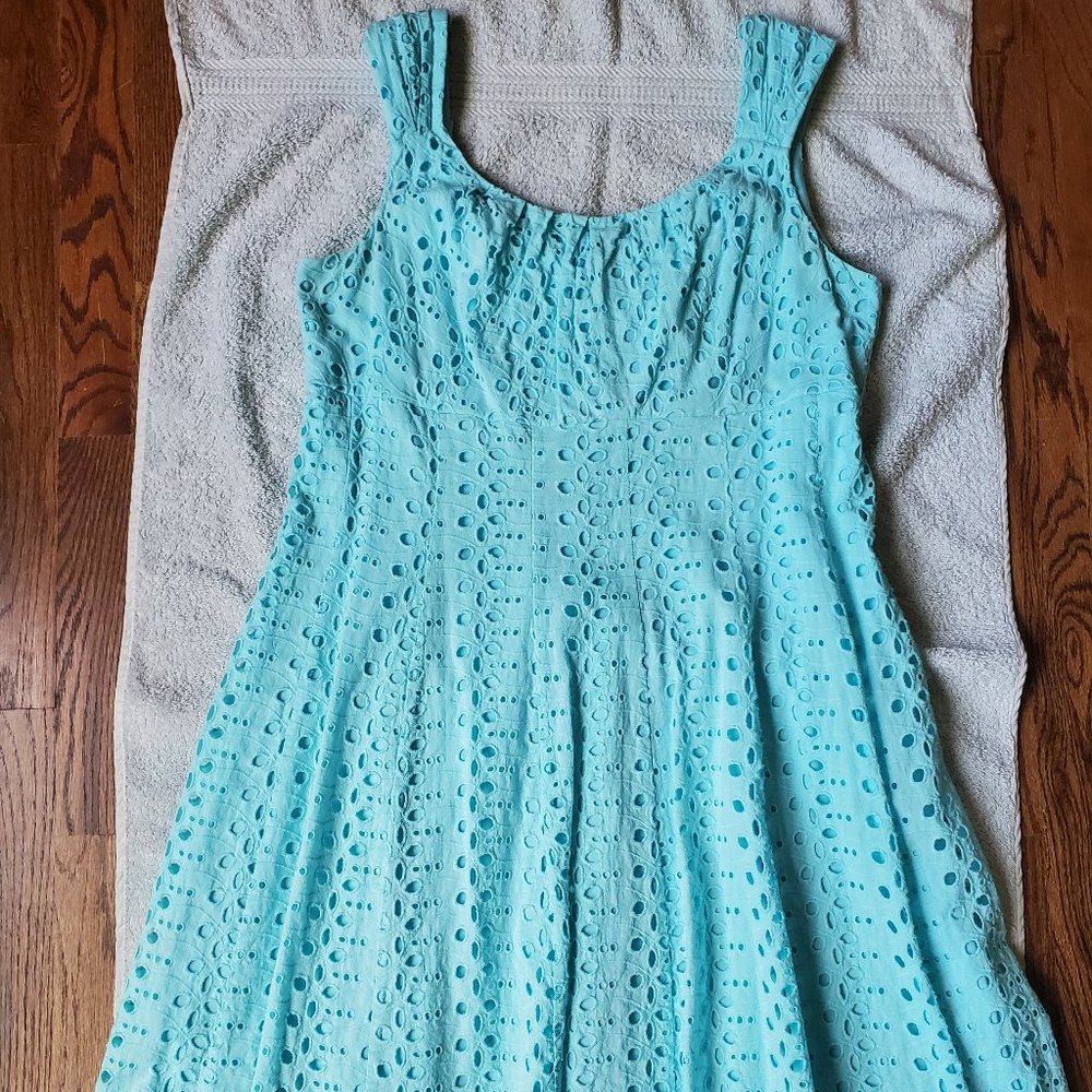 Light blue eyelet lace dress